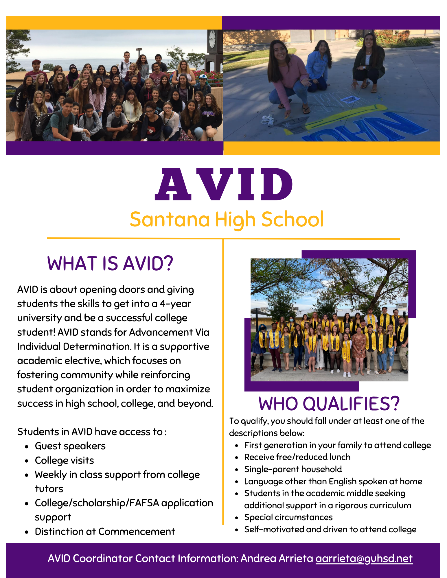 AVID Santana Sultan Class Flyer