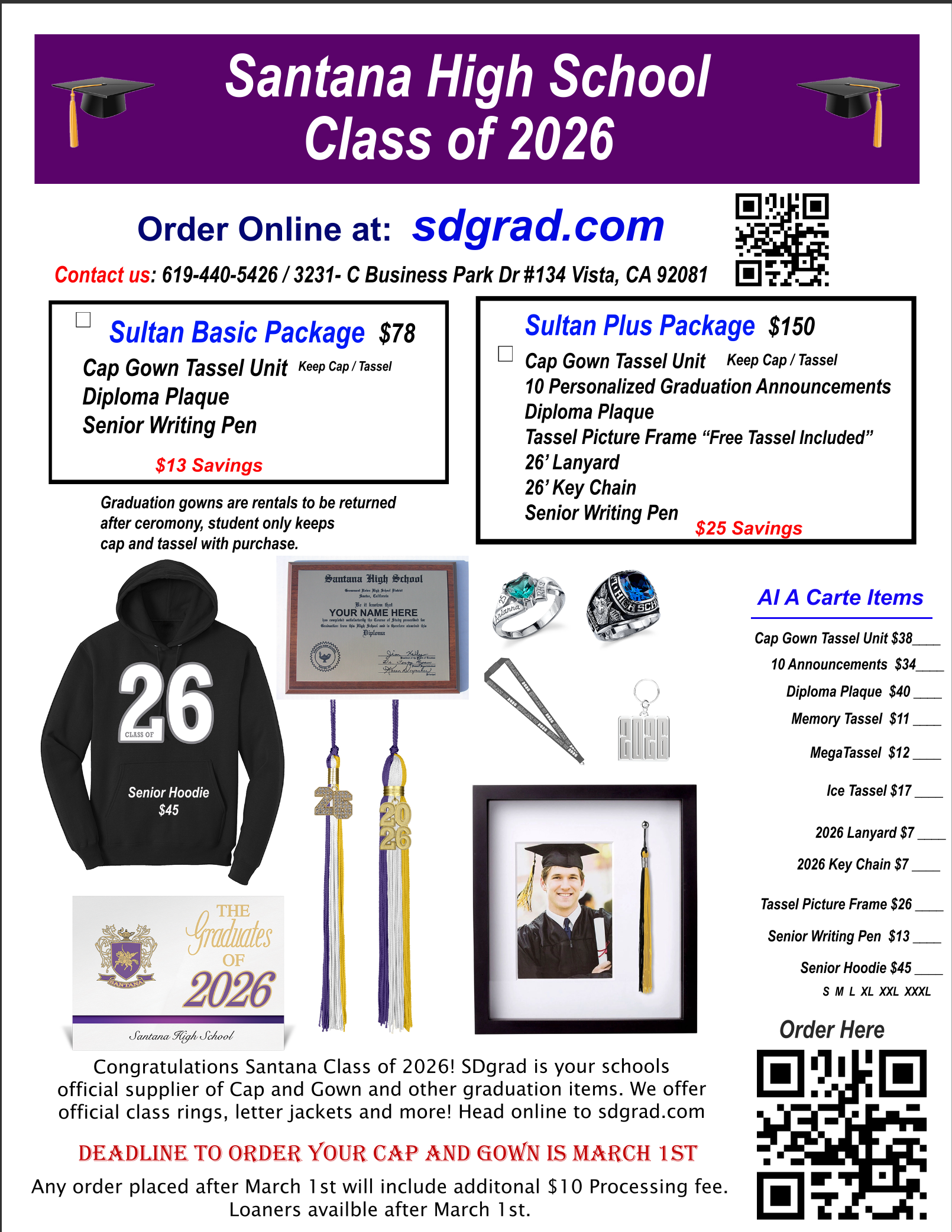 Santana High School Graduation Gear