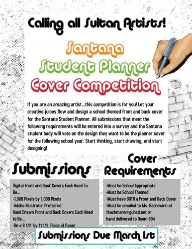 Santana Student Planner Design Contest - click for readable PDF